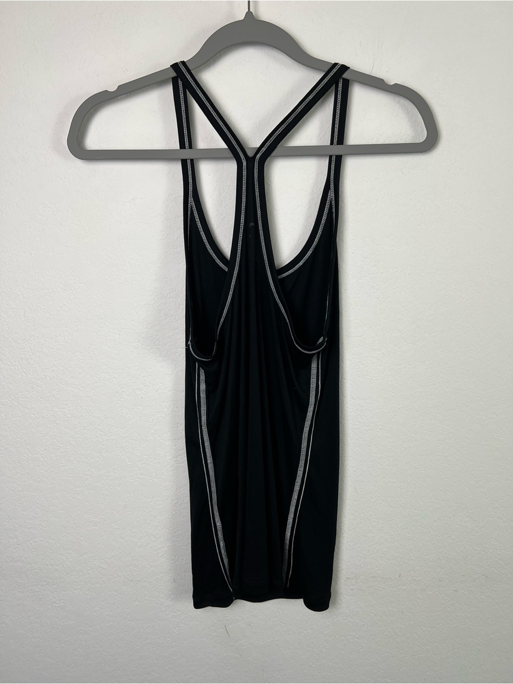 Zyia Active Black White Stitching Modal Blend Racerback Athletic Vacation Tank - Picture 3 of 9